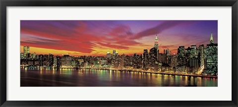 Framed Sunset Over New York (detail) Print