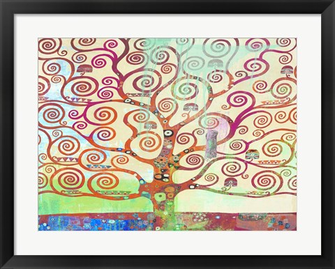 Framed Klimt&#39;s Tree 2.0 Print