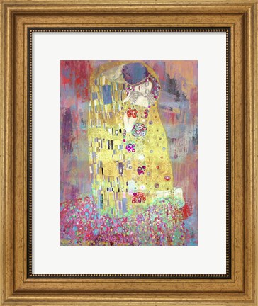 Framed Klimt&#39;s Kiss 2.0 Print