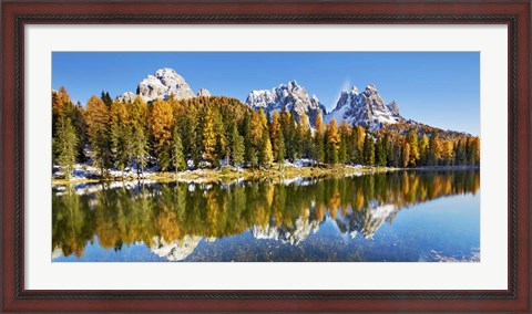 Framed Lago Antorno and Misurina, Dolomites, Italy Print
