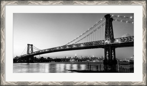 Framed Queensboro Bridge and Manhattan from Brooklyn, NYC Print