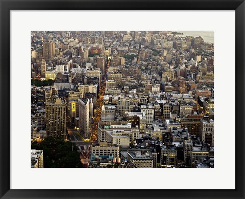 Framed Aerial View of Manhattan, NYC Print