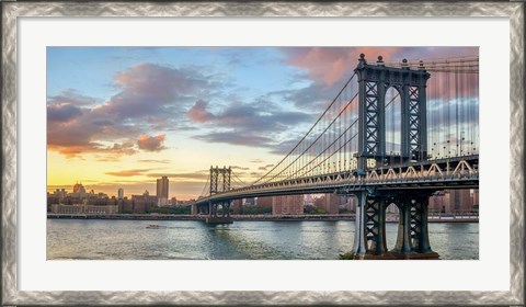Framed Manhattan Bridge at Sunset, NYC Print