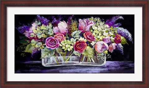 Framed Roses and Lilacs Print
