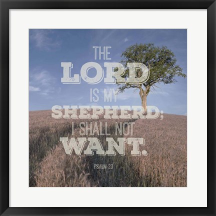 Framed Psalm 23 The Lord is My Shepherd - Photo Print