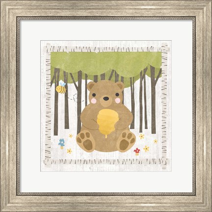 Framed Woodland Hideaway Bear Print