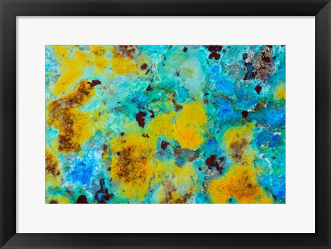 Framed Blue Chrysocolla Jasper Print