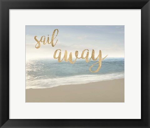 Framed Beach Sail Away Print