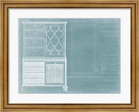 Framed Chippendale Chest of Drawers Print