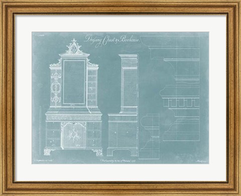 Framed Chippendale Chest &amp; Bookcase Print