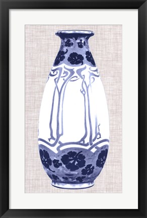 Framed Blue &amp; White Vase II Print