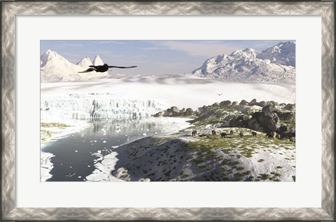 Framed Receding Glacial Scene Circa 18,000 Years Ago Print