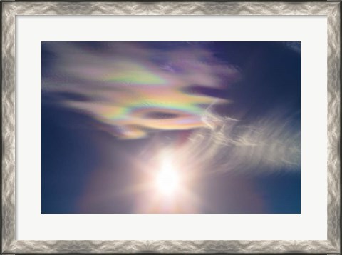 Framed Iridescent clouds near the Sun Print
