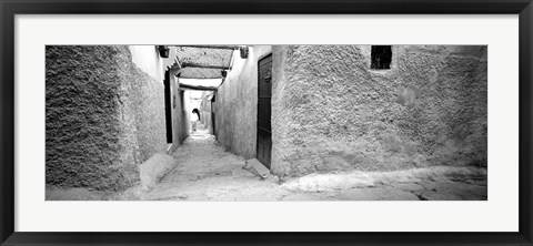 Framed Medina Old Town, Marrakech, Morocco (black &amp; white) Print