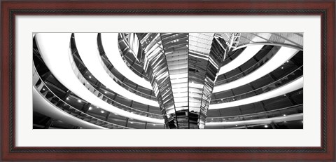 Framed Interiors of a government building, The Reichstag, Berlin, Germany BW Print