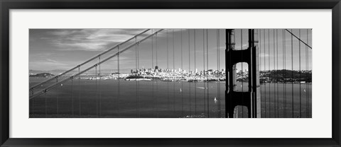 Framed Golden Gate Bridge with San Francisco in the background, California Print