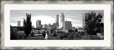 Framed Downtown skyline from Centennial Park, Tulsa, Oklahoma Print