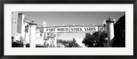 Framed Signboard over a street, Fort Worth Stockyards, Fort Worth, Texas Print
