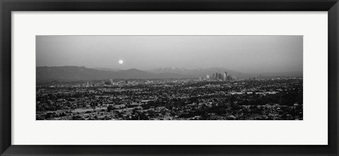Framed Buildings in a city, Hollywood, San Gabriel Mountains, City Of Los Angeles, California Print