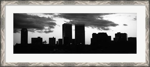 Framed Silhouette of skyscrapers in a city, Century City, City Of Los Angeles, California Print