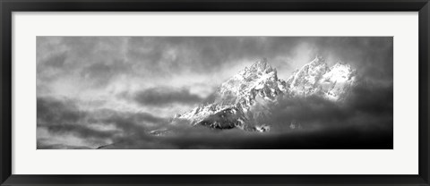 Framed Storm clouds over mountains, Cathedral Group, Teton Range, Wyoming Print