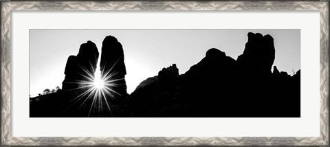 Framed Silhouette of cliffs at Arches National Park, Grand County, Utah Print
