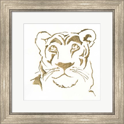 Framed Gilded Lioness Print