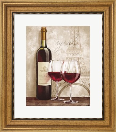 Framed Wine in Paris IV Print