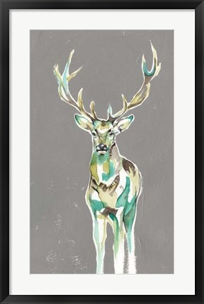 Framed Solitary Deer II Print