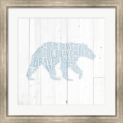 Framed Bear Shiplap Print