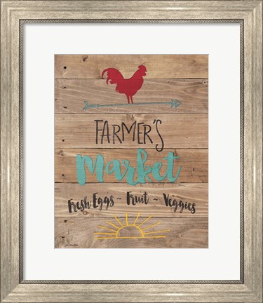 Framed Farmer&#39;s Market - Brown Print