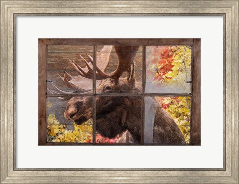 Framed There&#39;s a Moose at the Window Print