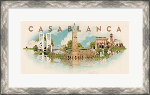 Framed Vintage Casablanca, Morocco, Africa Print