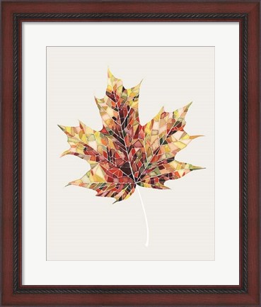 Framed Fall Mosaic Leaf III Print
