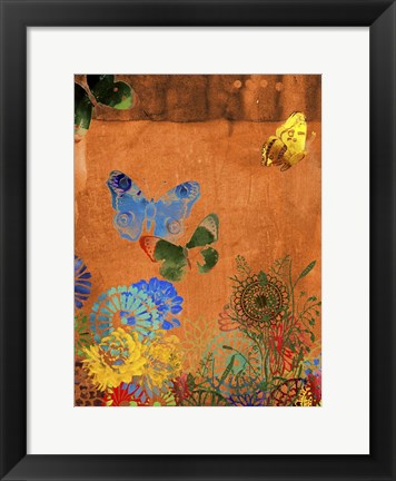 Framed Butterfly Panorama Triptych I Print