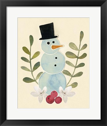 Framed Snowman Cut-out II Print