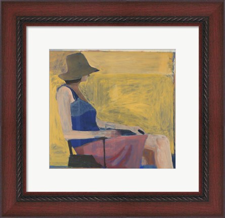 Framed Seated Figure with Hat, 1967 Print