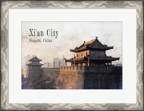 Framed Vintage Xi&#39;an City, China, Asia Print