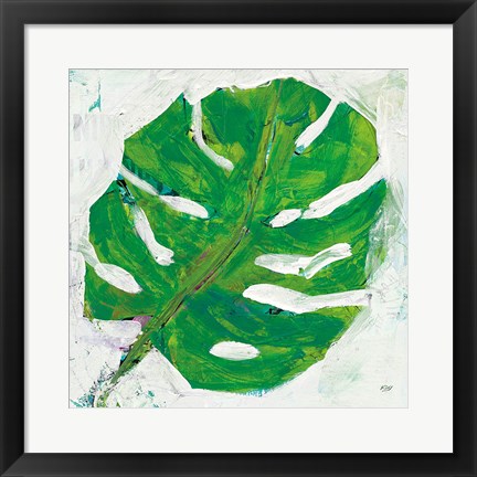 Framed Single Leaf Play on White Print