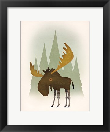 Framed Forest Moose Print