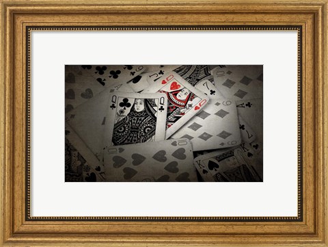 Framed Pop of Color Queen of Hearts Print