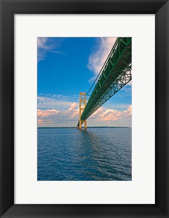 Framed Sailing under the Mackinac Bridge Print