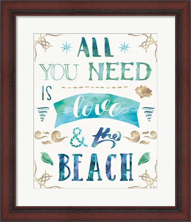 Framed Love and the Beach I Print