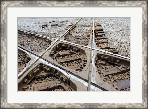 Framed Mississippi, Corinth Crossroads Museum Rail track crossing Print