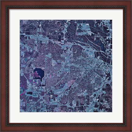 Framed Satellite view of Jackson, Mississippi Print