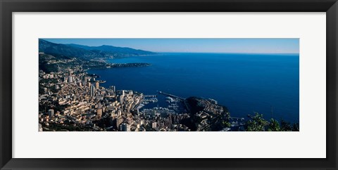Framed City at the waterfront, Monte Carlo, Monaco Print