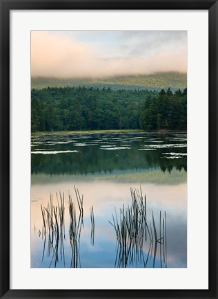 Framed Fog obscures the summit of Mt Monadnock, New Hampshire Print