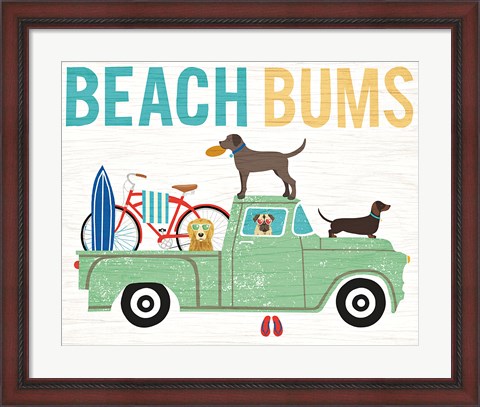 Framed Beach Bums Truck I Print