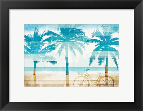 Framed Beachscape Palms I Print