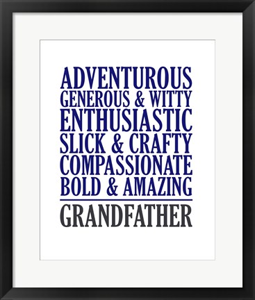 Framed Adjectives for Grandpa Print